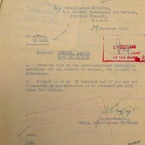 Detention of Feldwebel Ludwig Kiechle