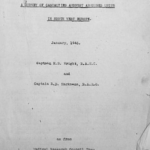 Tank Casualties Survey, NWE 1945