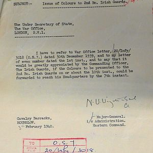 Colours for 2nd Battalions, Irish Guards & Welsh Guards