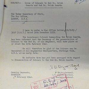 Colours for 2nd Battalions, Irish Guards & Welsh Guards