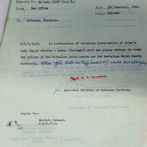 Colours for 2nd Battalions, Irish Guards & Welsh Guards