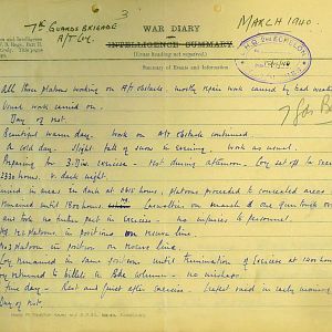 March War Diary, 7 Brigade Anti-Tank Company