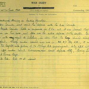 June 1940 War Diary, 7 Guards Brigade, Headquarters