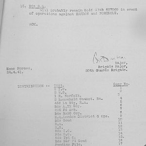 April 1941 War Diary, 20 Guards Brigade, Headquarters