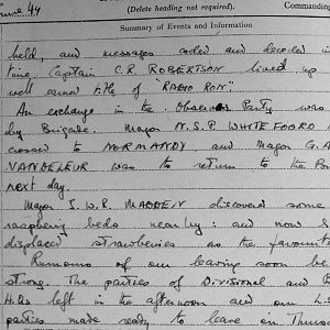 June War Diary, Irish Guards, 2nd Armoured Battalion, 1944