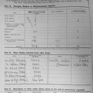 February 1940 War Diary, 3rd Battalion, Grenadier Guards