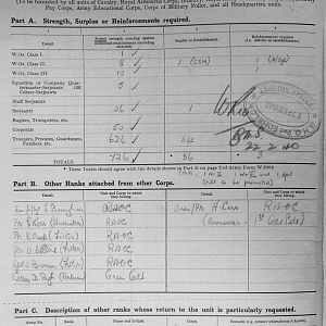 February 1940 War Diary, 3rd Battalion, Grenadier Guards
