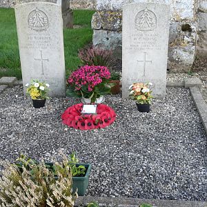Roebuck and Young's graves at Saussay La Campagne