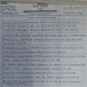 010 Feb 44 Regt WD Sheet 1