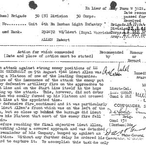 Citation Robert Allen MC