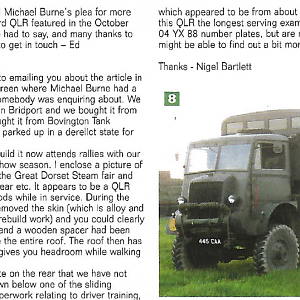 Bedford QLR Lorry Article In Military Vehicle Magazine