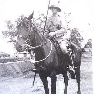 My great grandfather on horseback in India.