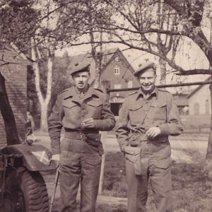 Norman Wyer (right) & Lieutenant Colonel Fred Percival - 6 Bn. HLI - Bremen, Germany