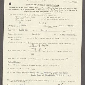 Service Record RASC Dennis Arthur Wells 142124 17