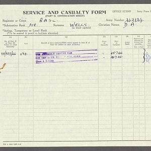 Service Record RASC Dennis Arthur Wells 142124 21